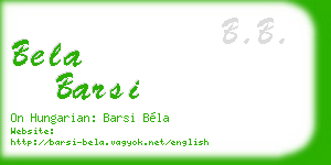 bela barsi business card