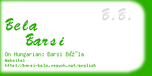 bela barsi business card